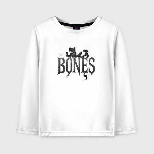 Детский лонгслив Bones лого из дыма / Белый – фото 1