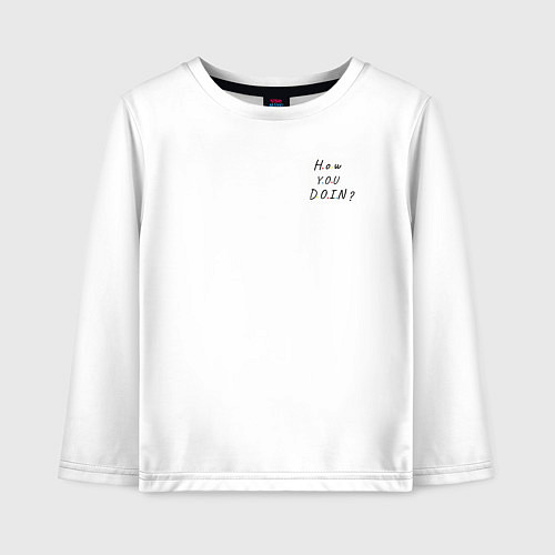 Детский лонгслив Друзья художники how you doin / Белый – фото 1