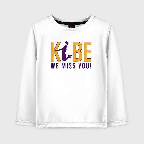 Детский лонгслив Коби - мы скучаем / Белый – фото 1