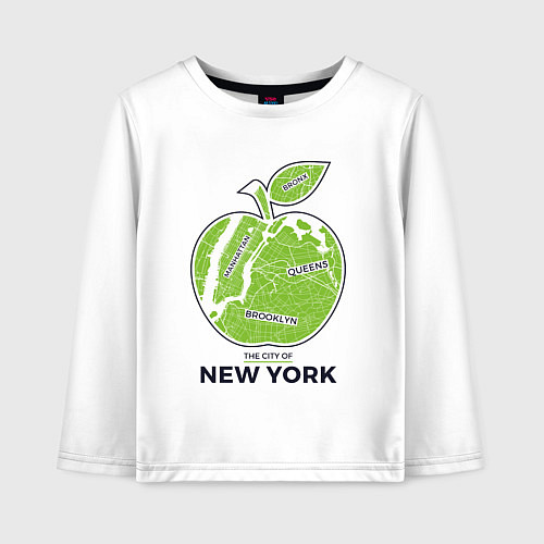 Детский лонгслив Сity of New York / Белый – фото 1