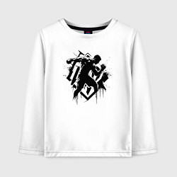 Лонгслив хлопковый детский Миксфайт боец граффитт, цвет: белый