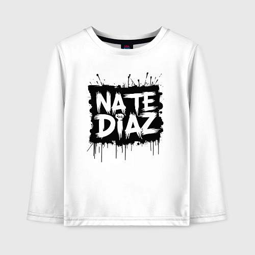 Детский лонгслив Найт Диаз граффити / Белый – фото 1
