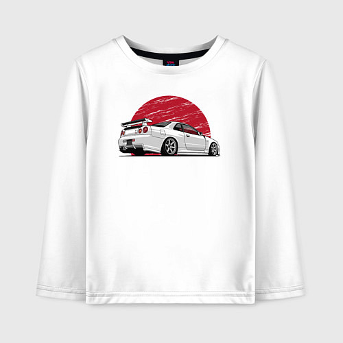 Детский лонгслив Nissan Skyline art / Белый – фото 1