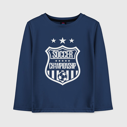 Детский лонгслив Чемпионат по соккеру / Тёмно-синий – фото 1