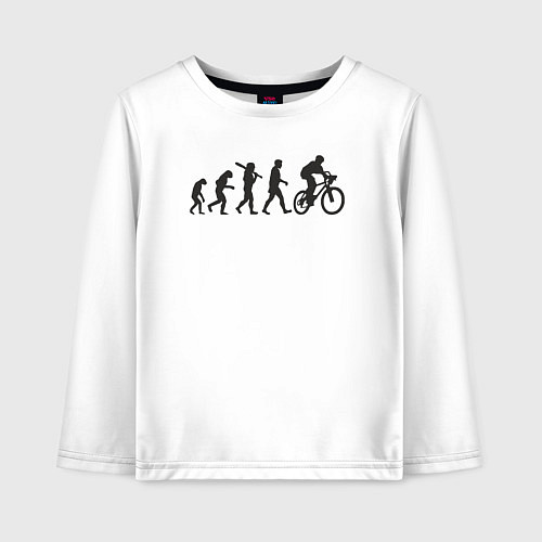 Детский лонгслив Велоэволюция / Белый – фото 1