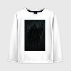 Лонгслив хлопковый детский Рыцарь тьмы - dark fantasy, цвет: белый