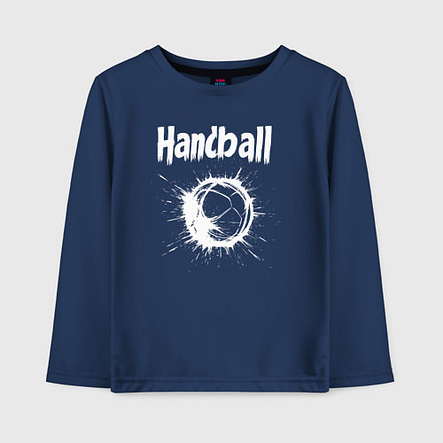 Детский лонгслив Гандбольный взрыв белой краски / Тёмно-синий – фото 1