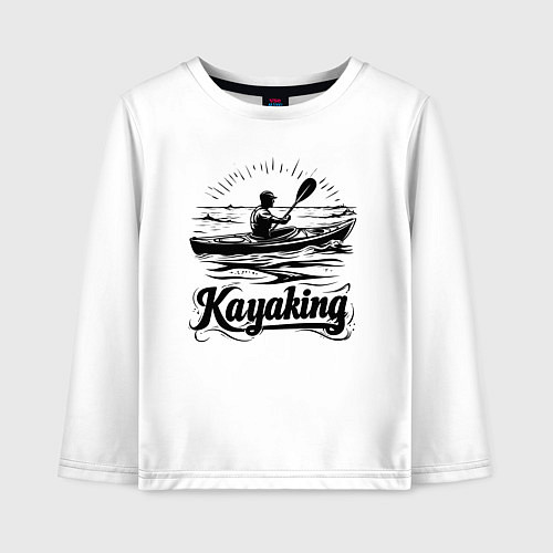 Детский лонгслив Каякинг на рассвете / Белый – фото 1