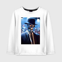 Лонгслив хлопковый детский Бендер босс мафии - неоновое свечение, цвет: белый
