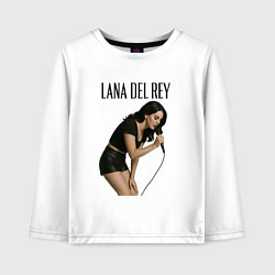 Лонгслив хлопковый детский Lana Del Rey с микрофоном, цвет: белый