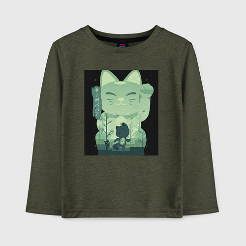 Детский лонгслив Neko Turbo Granny Dandadan / Меланж-хаки – фото 1