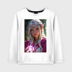 Детский лонгслив Прекрасная эльфийка с магической сферой