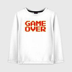 Лонгслив хлопковый детский Конец игры 8 бит, цвет: белый
