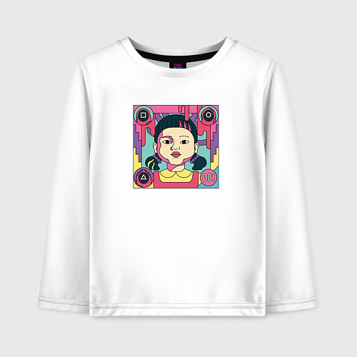 Детский лонгслив Ojing-eo Geim - смертоносная кукла / Белый – фото 1
