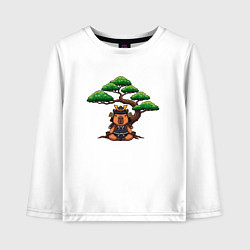 Детский лонгслив Капибара самурай под бонсаем