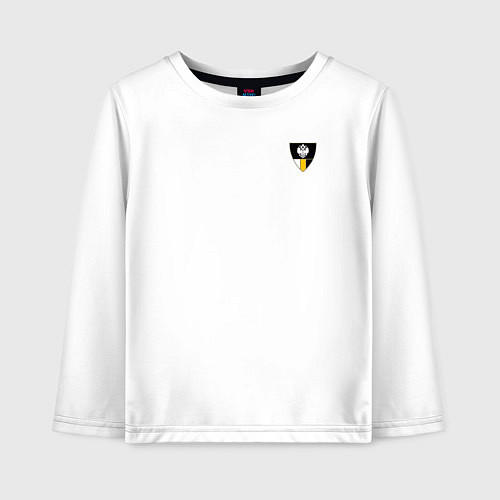 Детский лонгслив Щит с гербо Российской Империи Христианский / Белый – фото 1