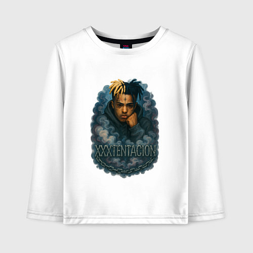 Детский лонгслив XXXTentacion внутри облаков / Белый – фото 1