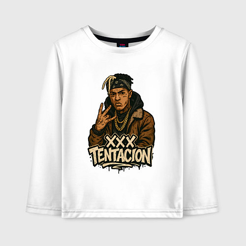 Детский лонгслив XXXTentacion anime / Белый – фото 1