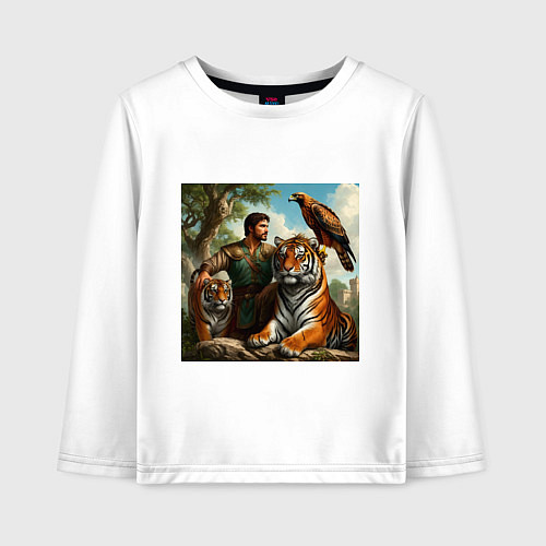 Детский лонгслив Друзья грузинского витязя / Белый – фото 1