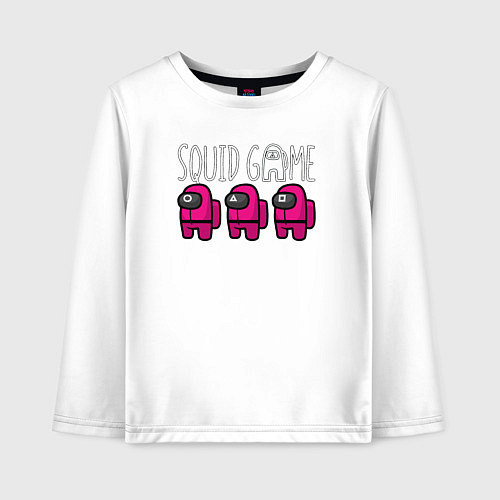 Детский лонгслив Among us squid game / Белый – фото 1