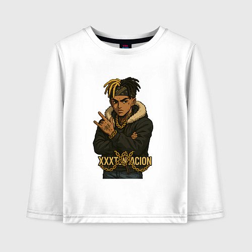 Детский лонгслив XXXTentacion мультяшка / Белый – фото 1