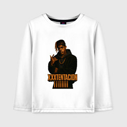 Лонгслив хлопковый детский XXXTentacion gangsta, цвет: белый