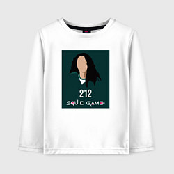 Лонгслив хлопковый детский Squid game 212, цвет: белый