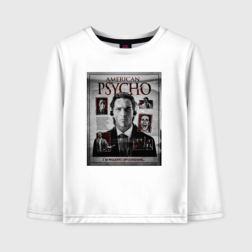Детский лонгслив Американский психопат Im walking on sunshine / Белый – фото 1