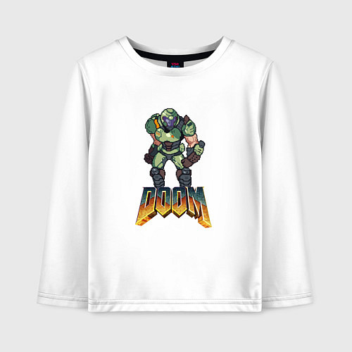 Детский лонгслив Doom солдат марса / Белый – фото 1
