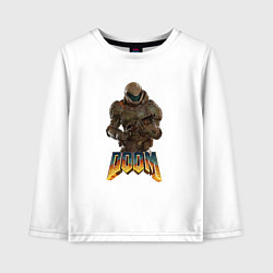 Лонгслив хлопковый детский Doom палач рока, цвет: белый