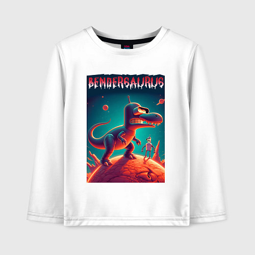 Детский лонгслив Bendersaurus - meme / Белый – фото 1