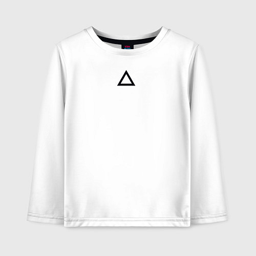 Детский лонгслив Игра в кальмара работник треугольник белая / Белый – фото 1