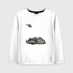 Детский лонгслив Ретрофутуризм летающая пожарная машина