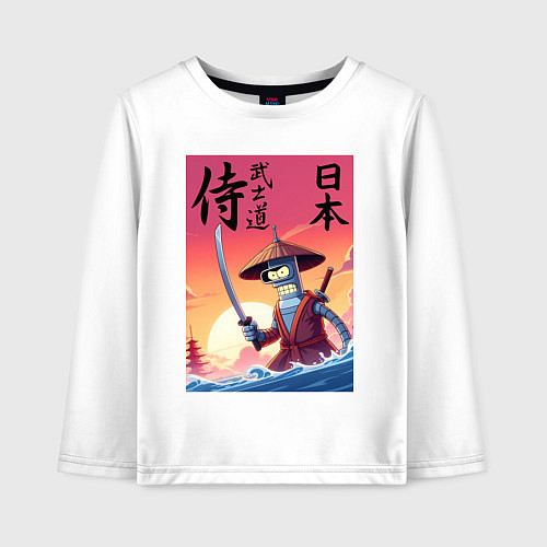 Детский лонгслив Bender samurai - bushido / Белый – фото 1