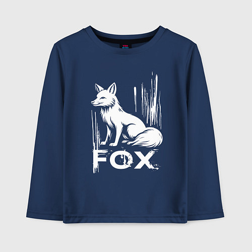 Детский лонгслив Лисий стиль / Тёмно-синий – фото 1