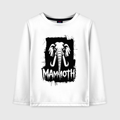 Детский лонгслив Мамонт в стиле граффити / Белый – фото 1