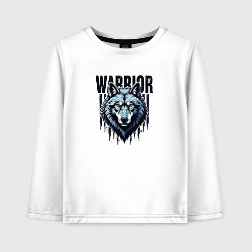 Детский лонгслив Волк воин / Белый – фото 1
