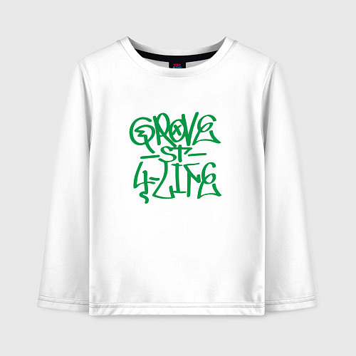 Детский лонгслив Tag grove street 4 life / Белый – фото 1