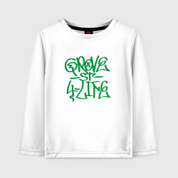 Лонгслив хлопковый детский Tag grove street 4 life, цвет: белый