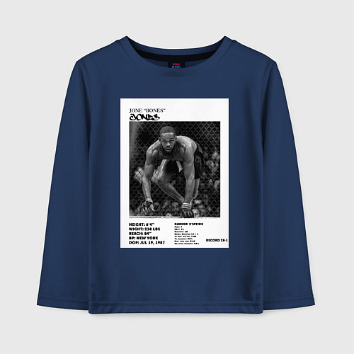 Детский лонгслив Джон Джонс постер / Тёмно-синий – фото 1