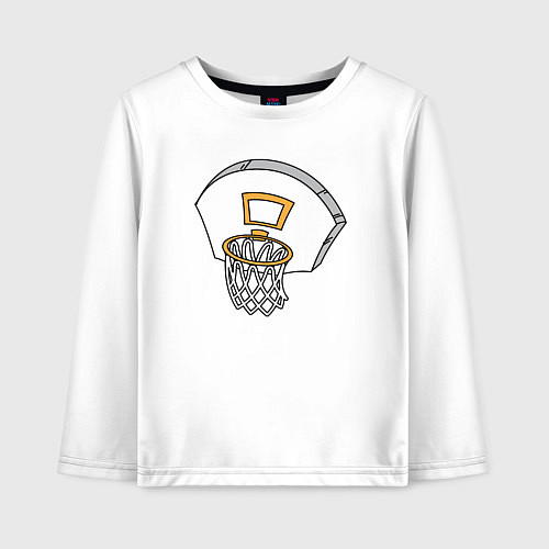 Детский лонгслив Баскетбольное кольцо / Белый – фото 1