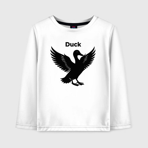 Детский лонгслив Утка на взлете / Белый – фото 1
