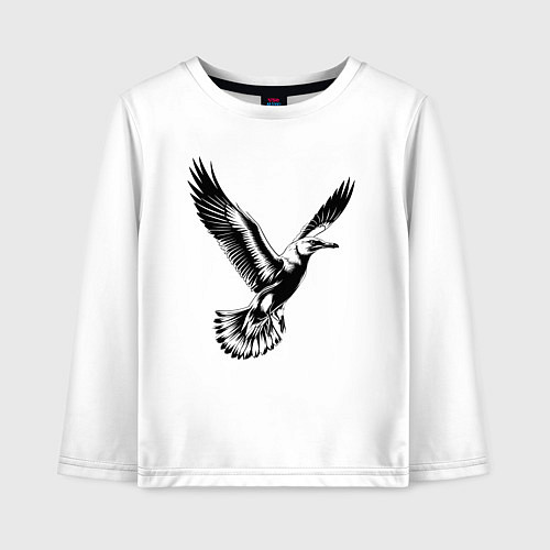 Детский лонгслив Полет чайки / Белый – фото 1