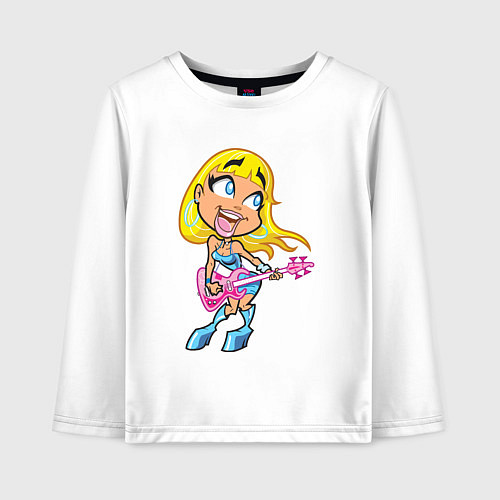 Детский лонгслив Роковая блондинка / Белый – фото 1