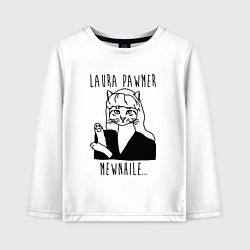 Лонгслив хлопковый детский Laura Pawmer, цвет: белый