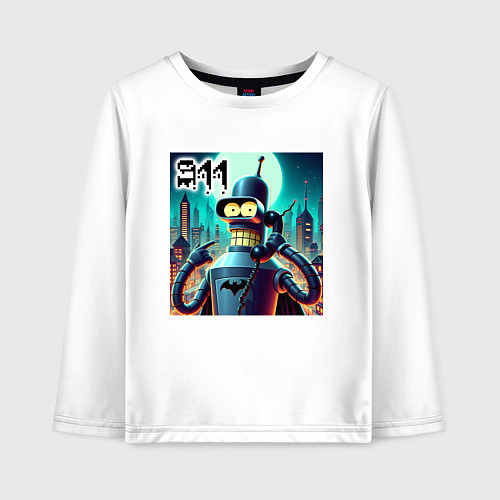 Детский лонгслив Бендермен оператор службы спасения / Белый – фото 1