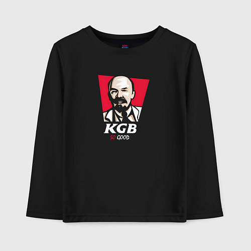 Детский лонгслив Ленин KGB so good / Черный – фото 1