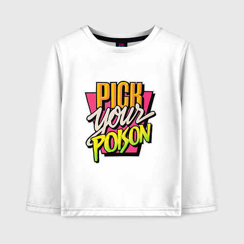 Детский лонгслив Pick your poison / Белый – фото 1