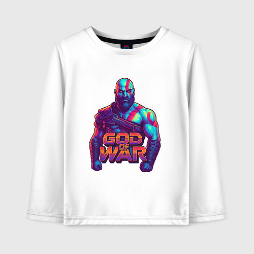 Детский лонгслив God of war Кратос / Белый – фото 1