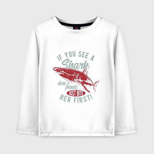 Детский лонгслив Акула / Белый – фото 1